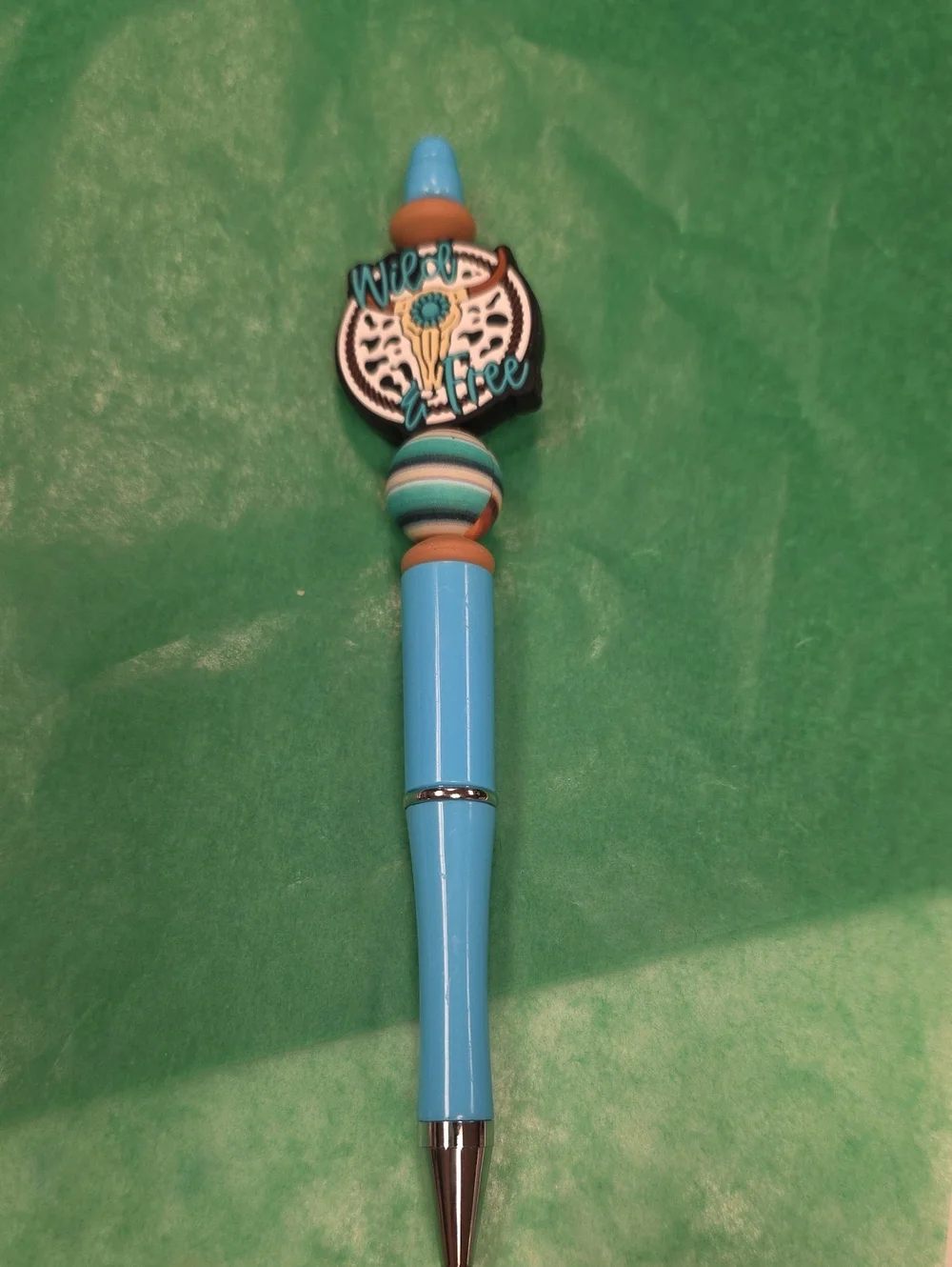 Light Blue Decorative Ballpoint Pen with 'Wife Life' Topper